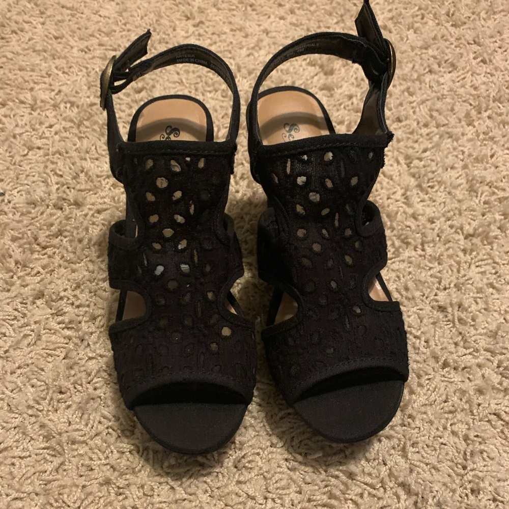 Self Esteem Womens Black Wedges
